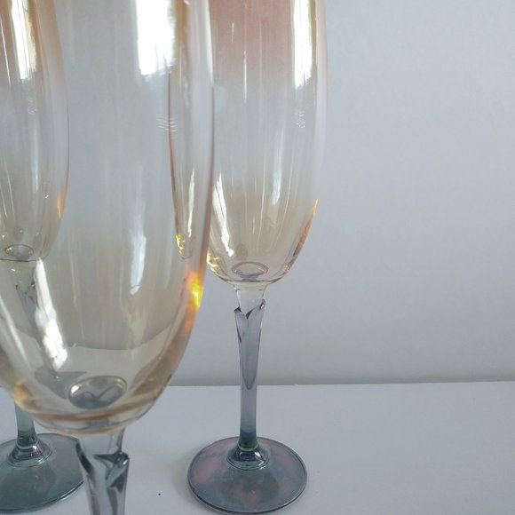 Flute Champagne Glasses Iridescent Ombre Blend - Picture 8 of 10